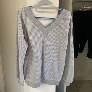Small/Medium waffle knit v neck top